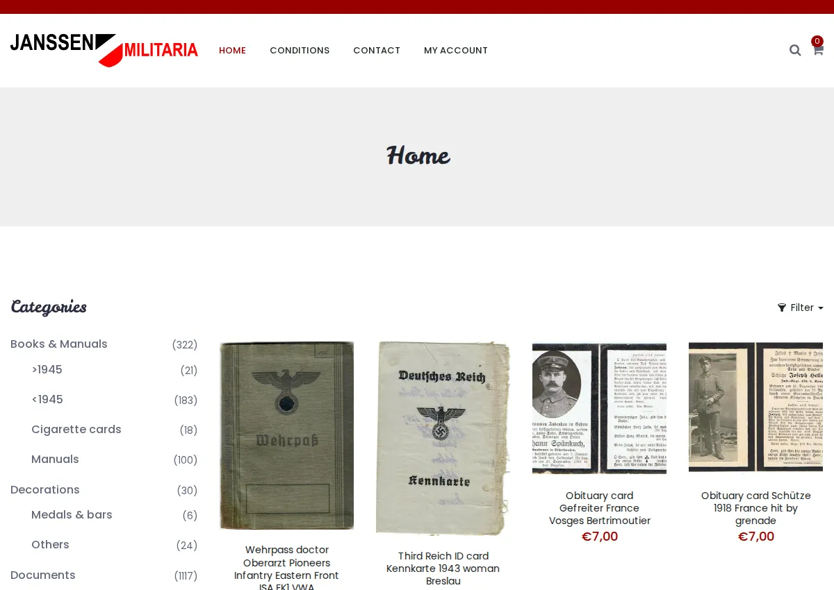 Store homepage