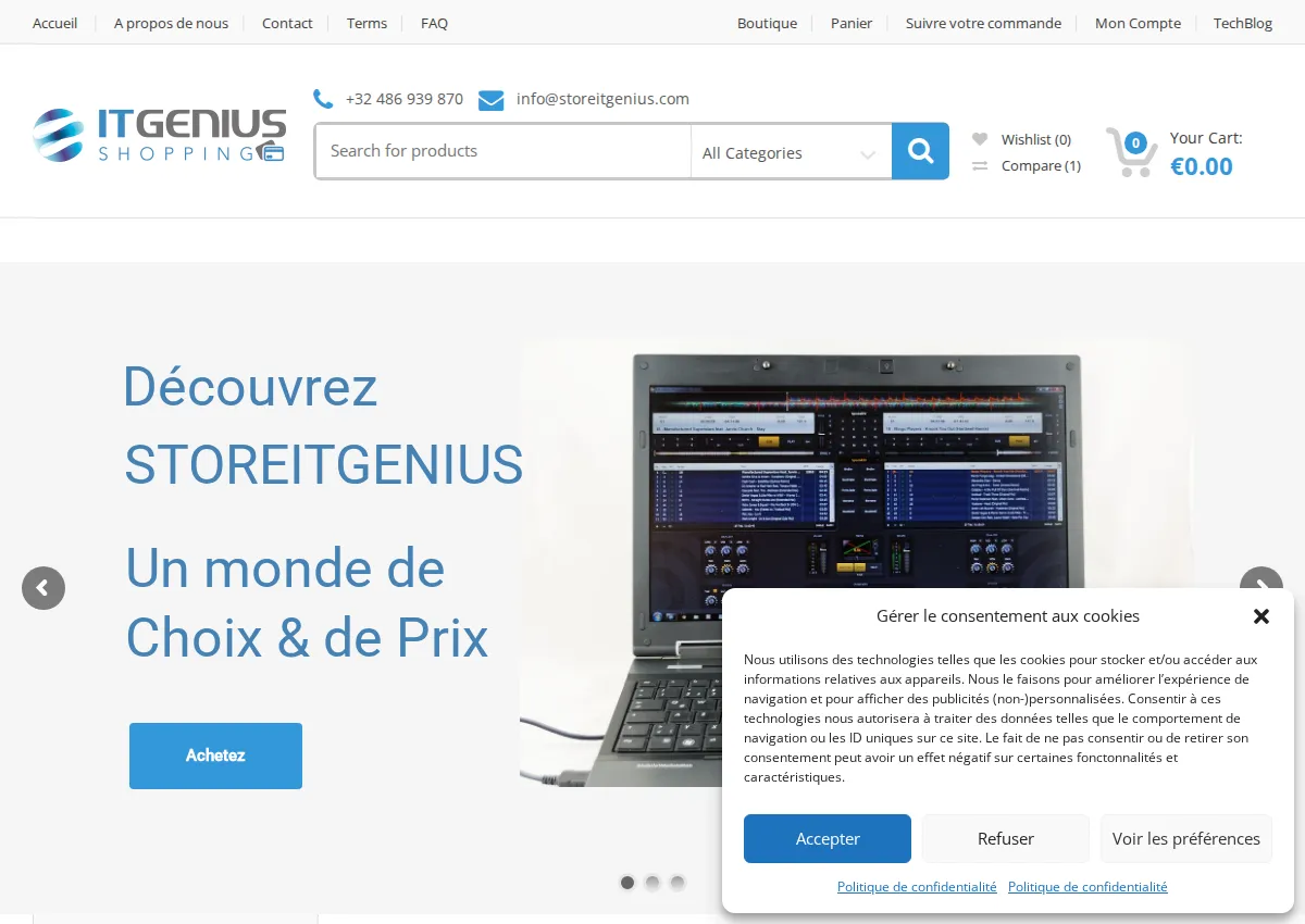 Store homepage