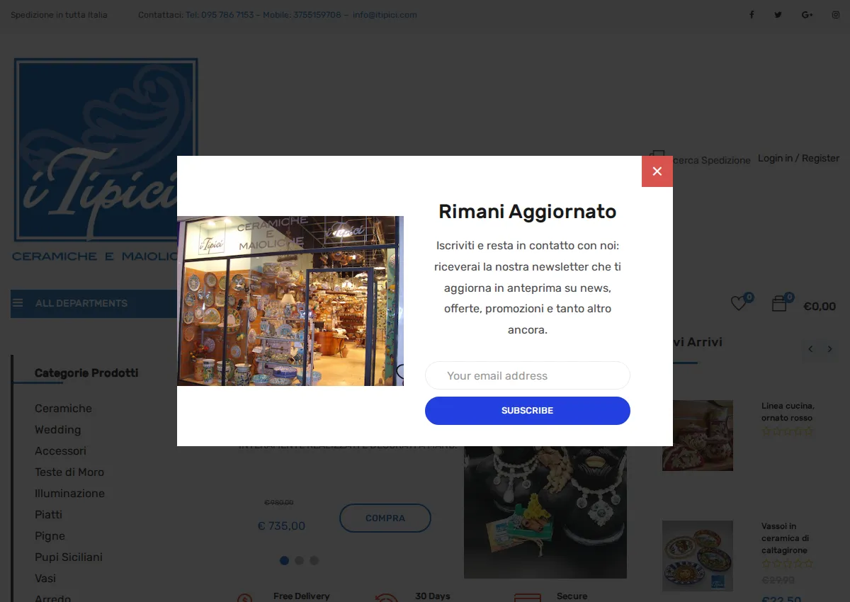 Store homepage