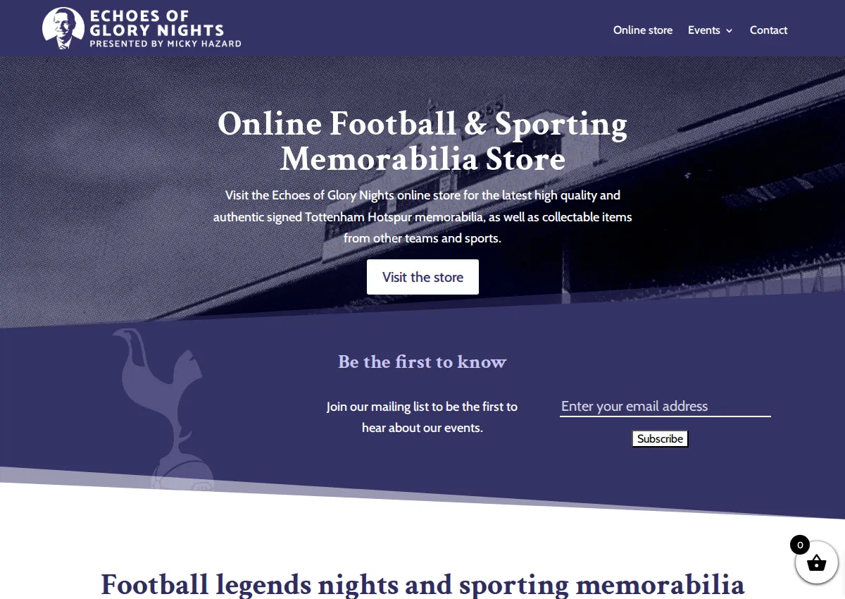 Store homepage