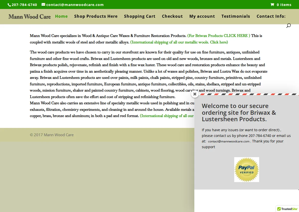 Store homepage