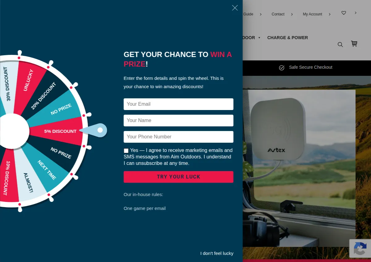 Store homepage