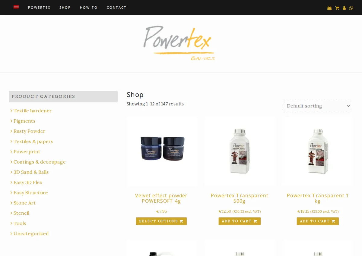 Store homepage