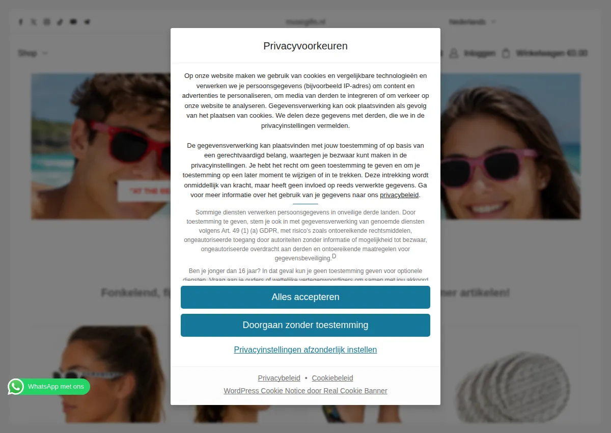 Store homepage