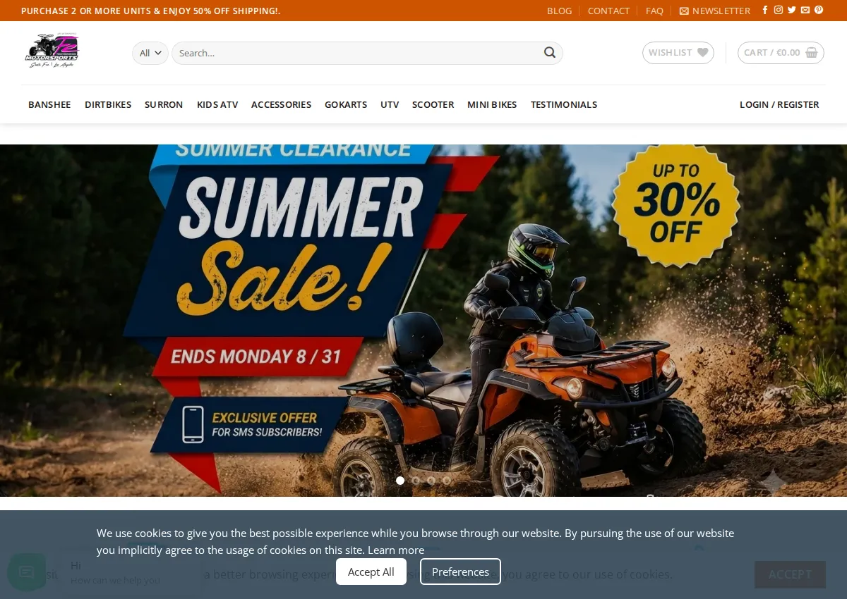 Store homepage