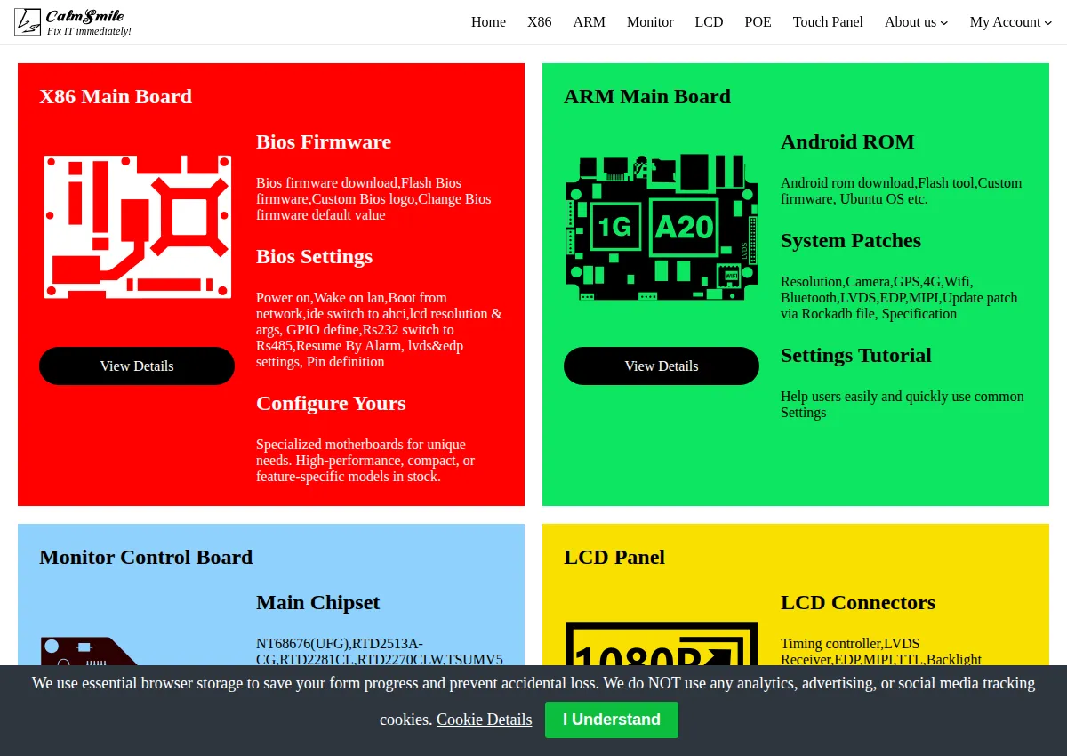 Store homepage