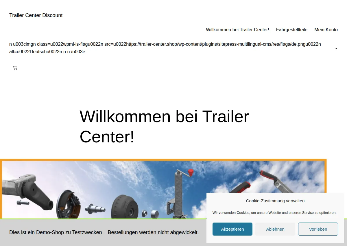 Store homepage