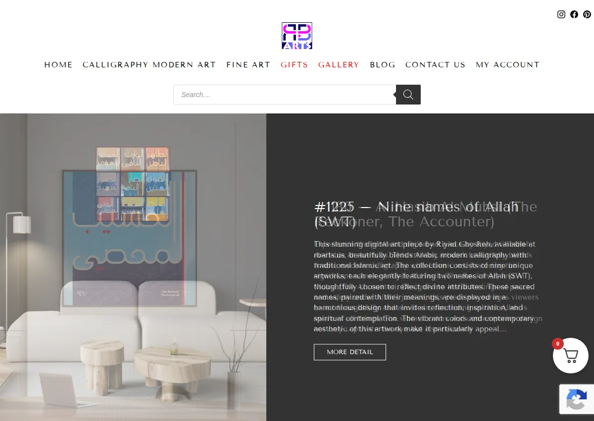Store homepage