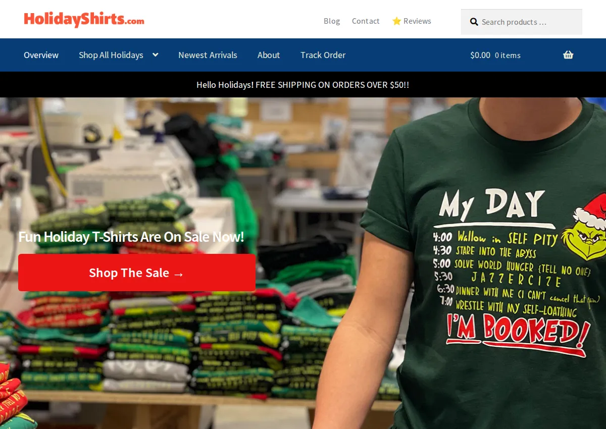 Store homepage