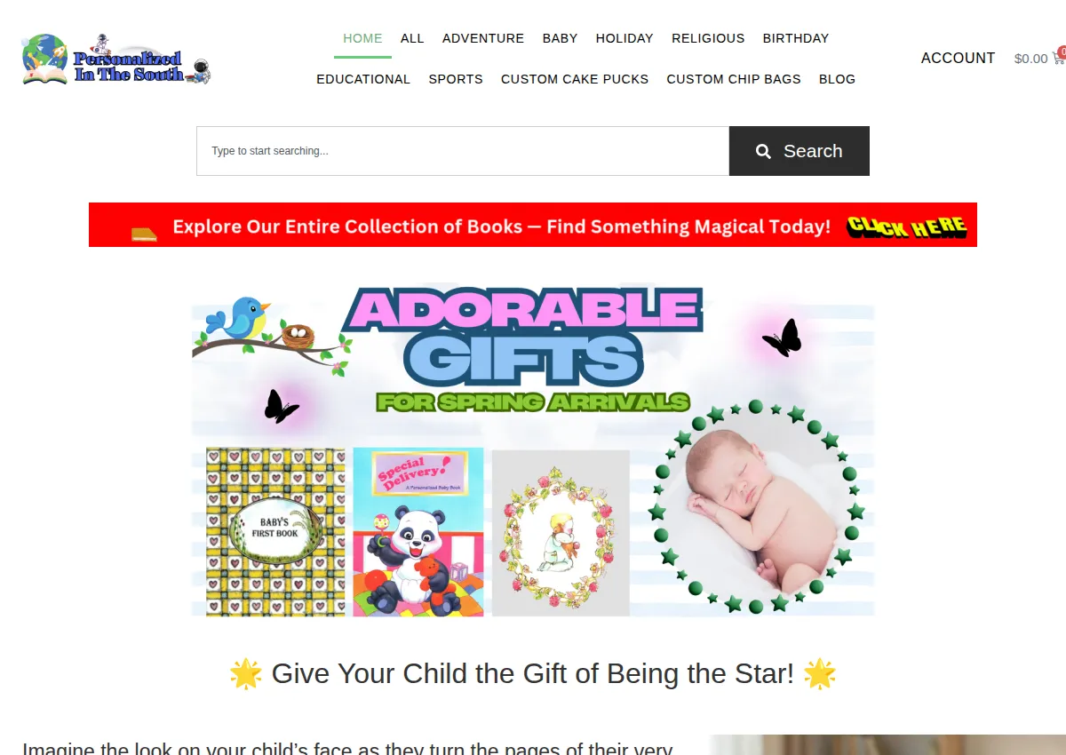 Store homepage