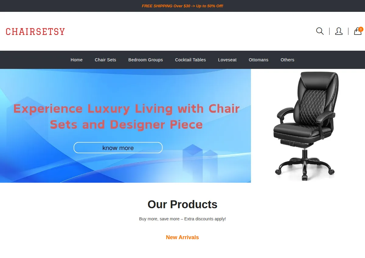 Store homepage