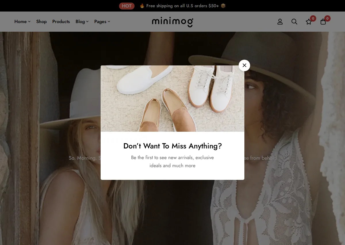 Store homepage