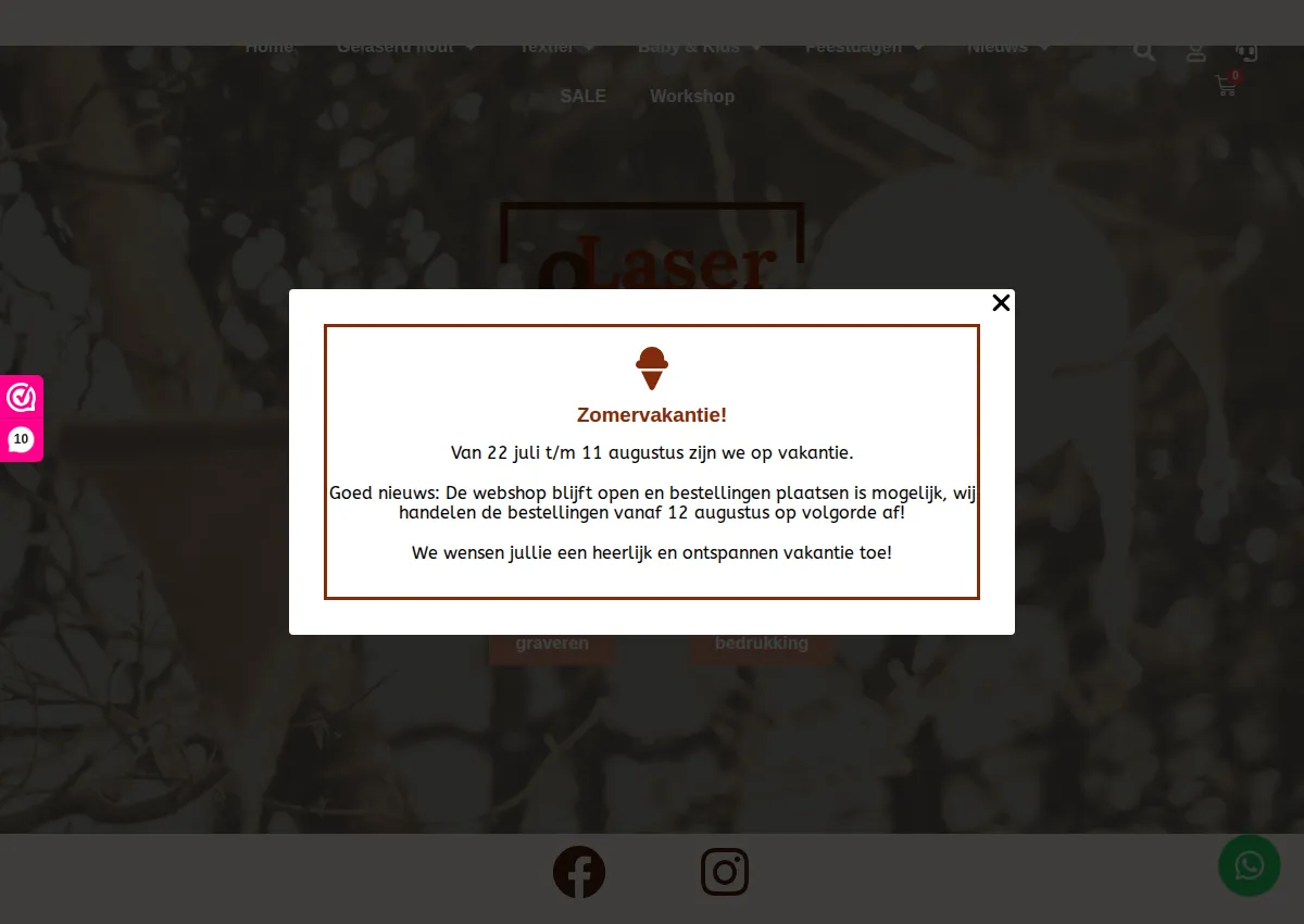 Store homepage