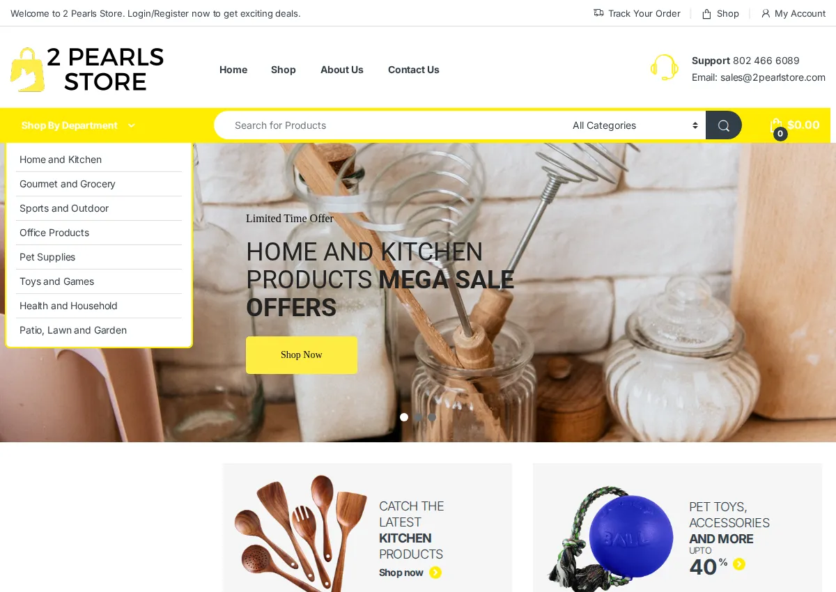 Store homepage
