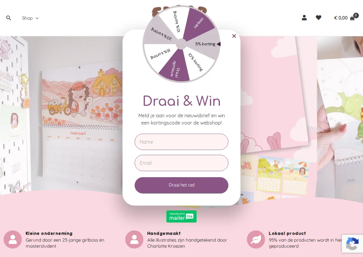 Store homepage