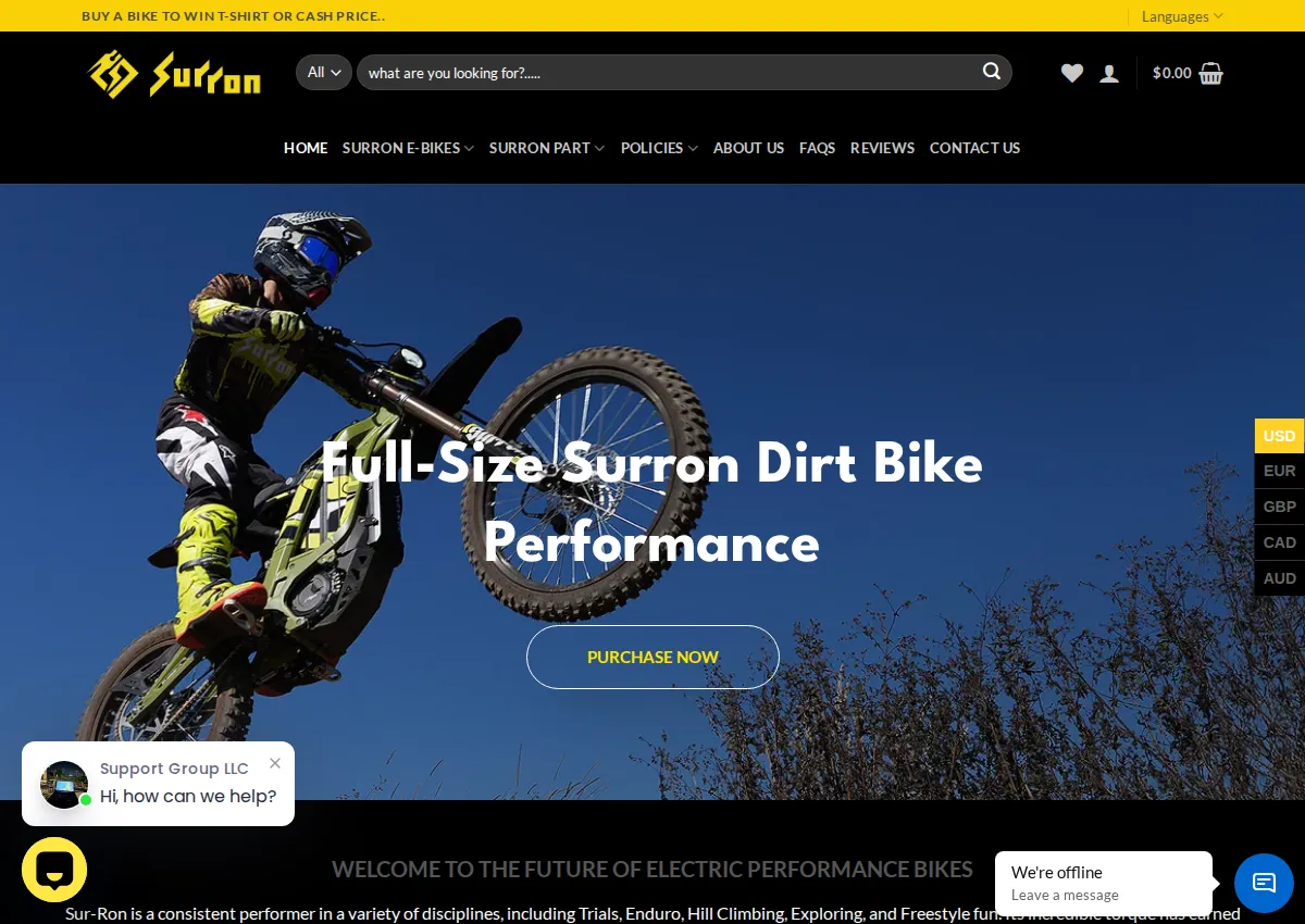 Store homepage