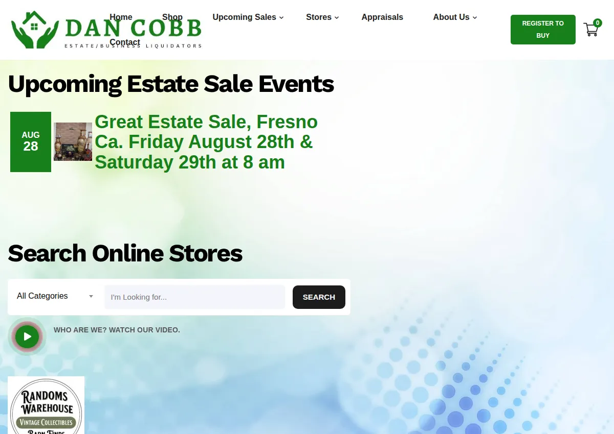 Store homepage