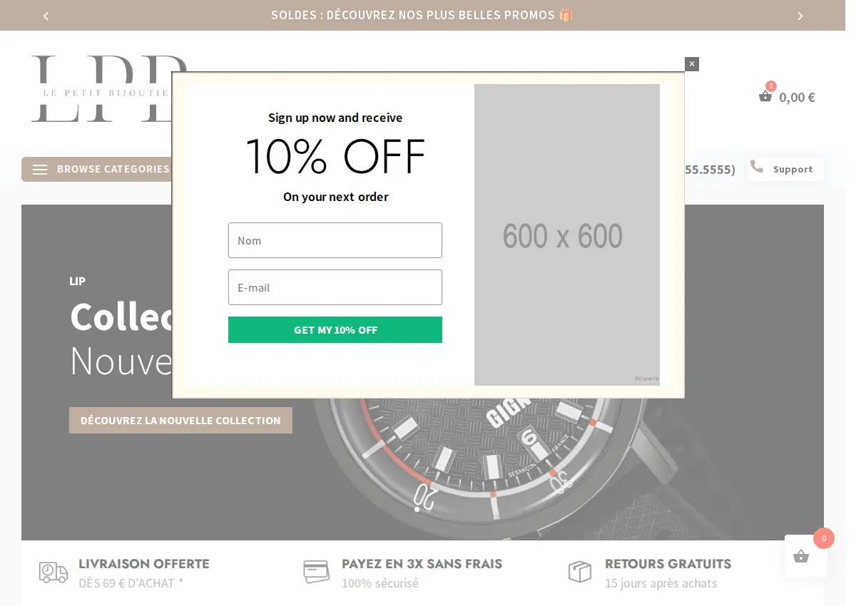 Store homepage