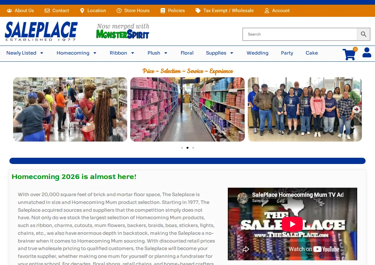 Store homepage