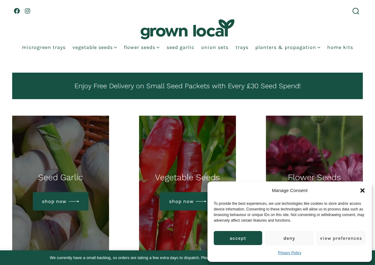 Store homepage