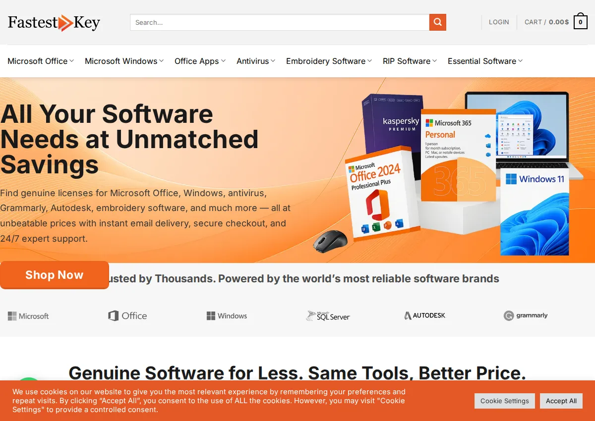 Store homepage