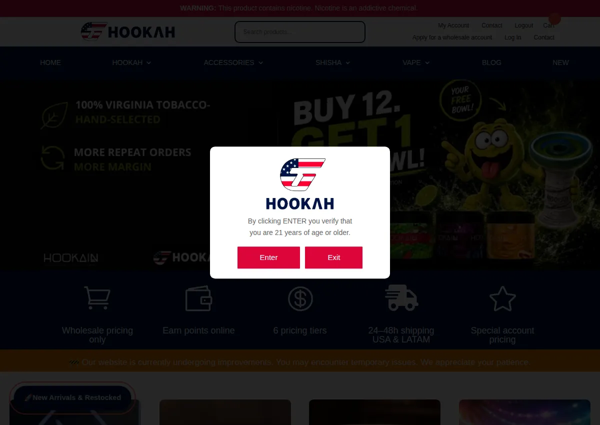 Store homepage
