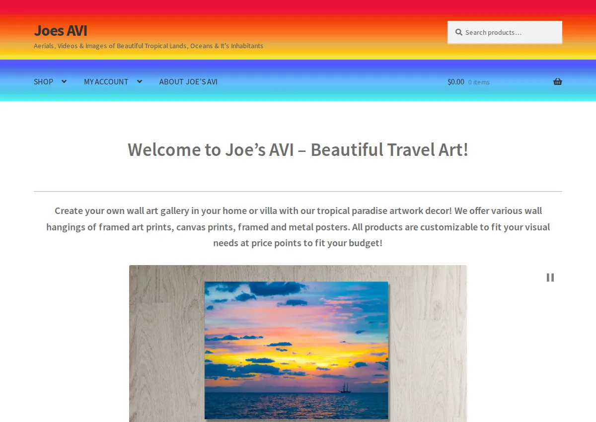 Store homepage