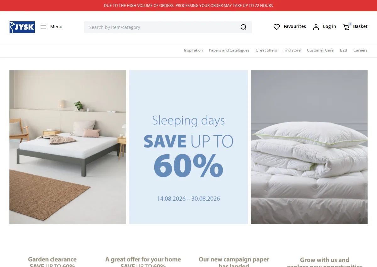 Store homepage