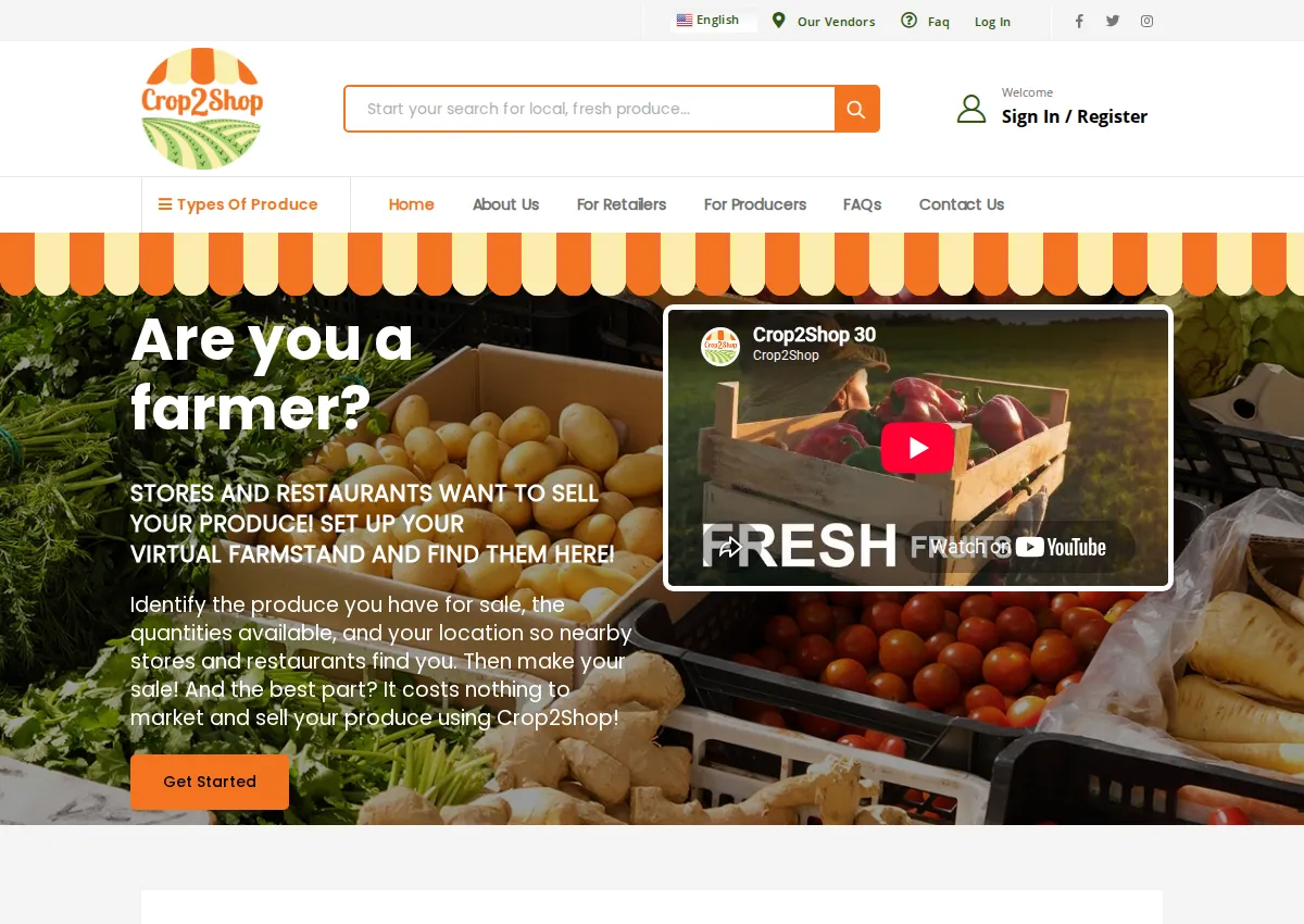 Store homepage
