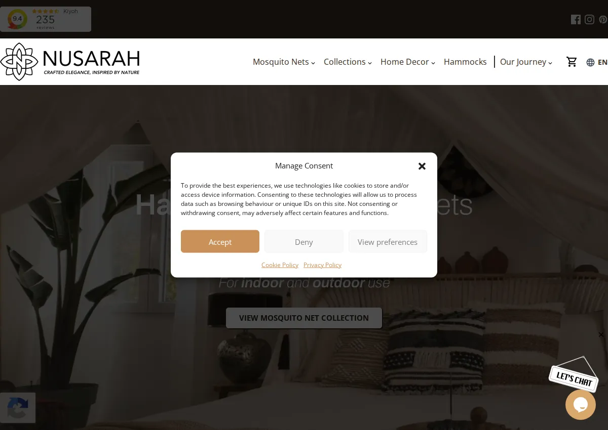 Store homepage