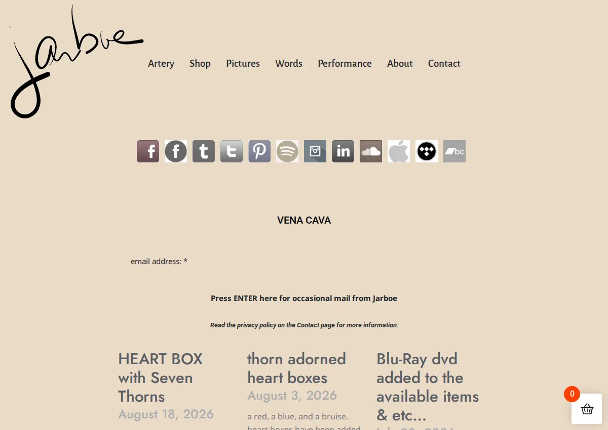 Store homepage