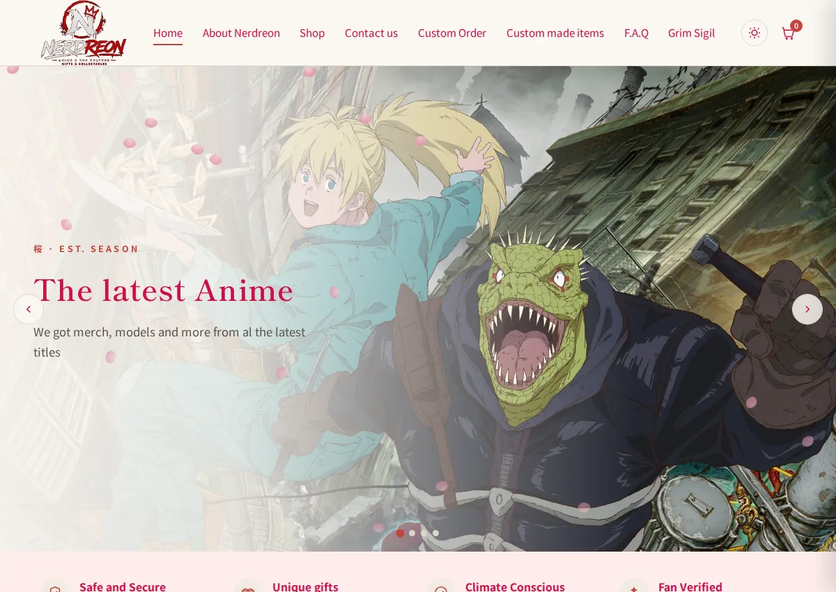 Store homepage