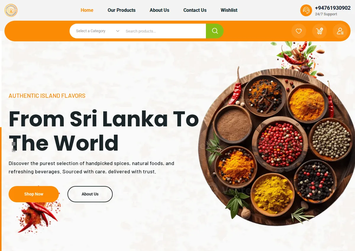 Store homepage