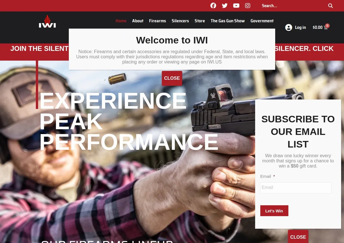 Store homepage