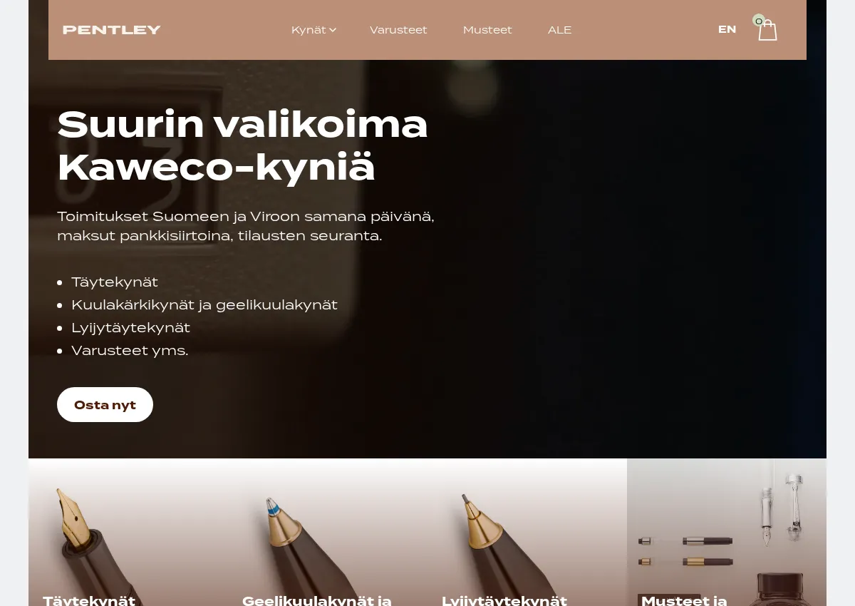Store homepage