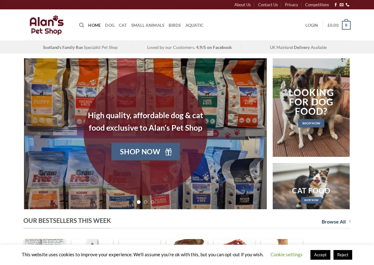 Store homepage