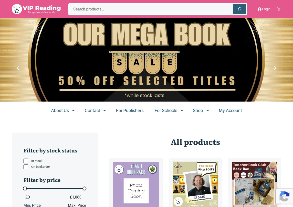 Store homepage
