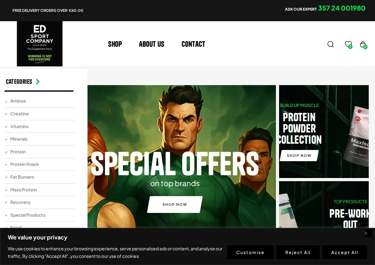 Store homepage