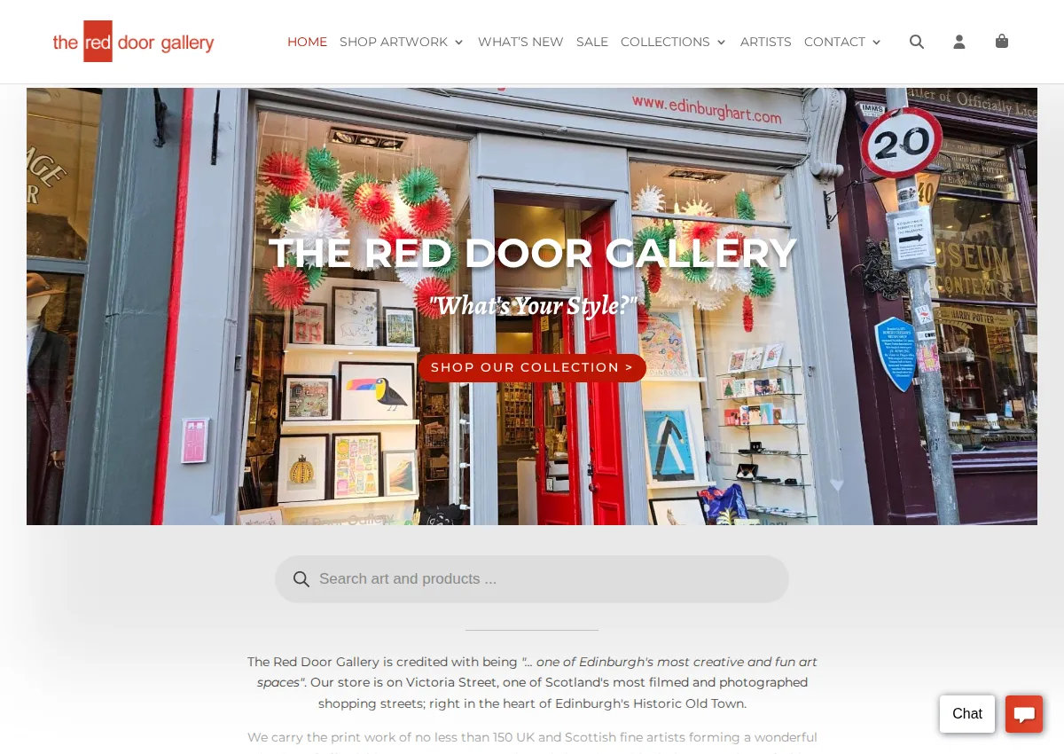Store homepage