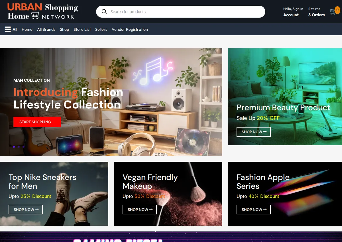 Store homepage