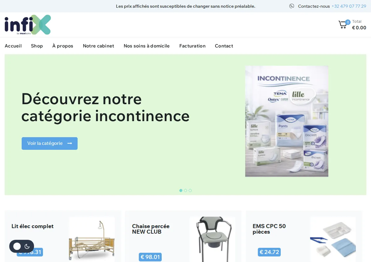 Store homepage