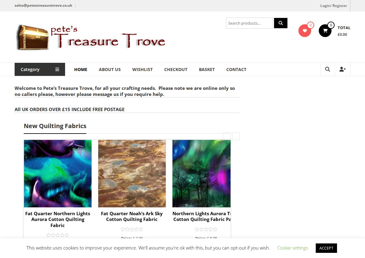 Store homepage