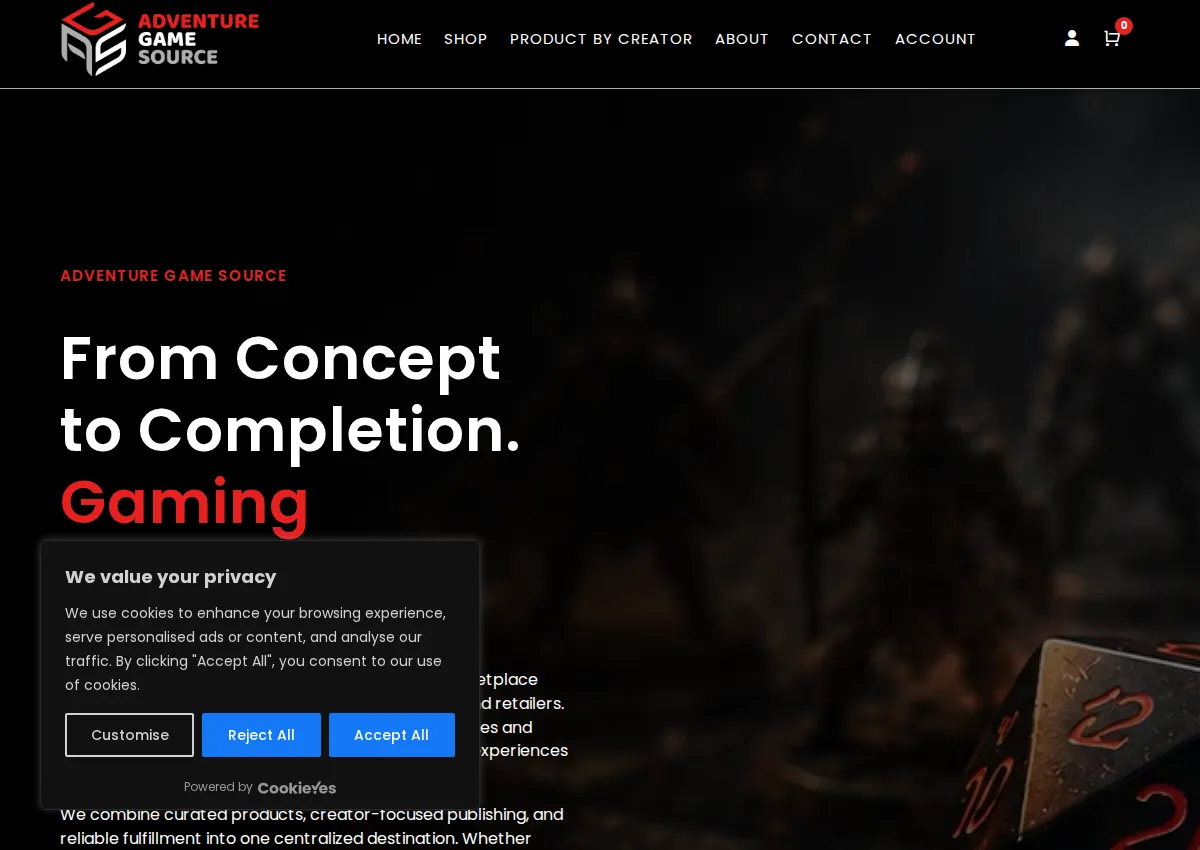 Store homepage