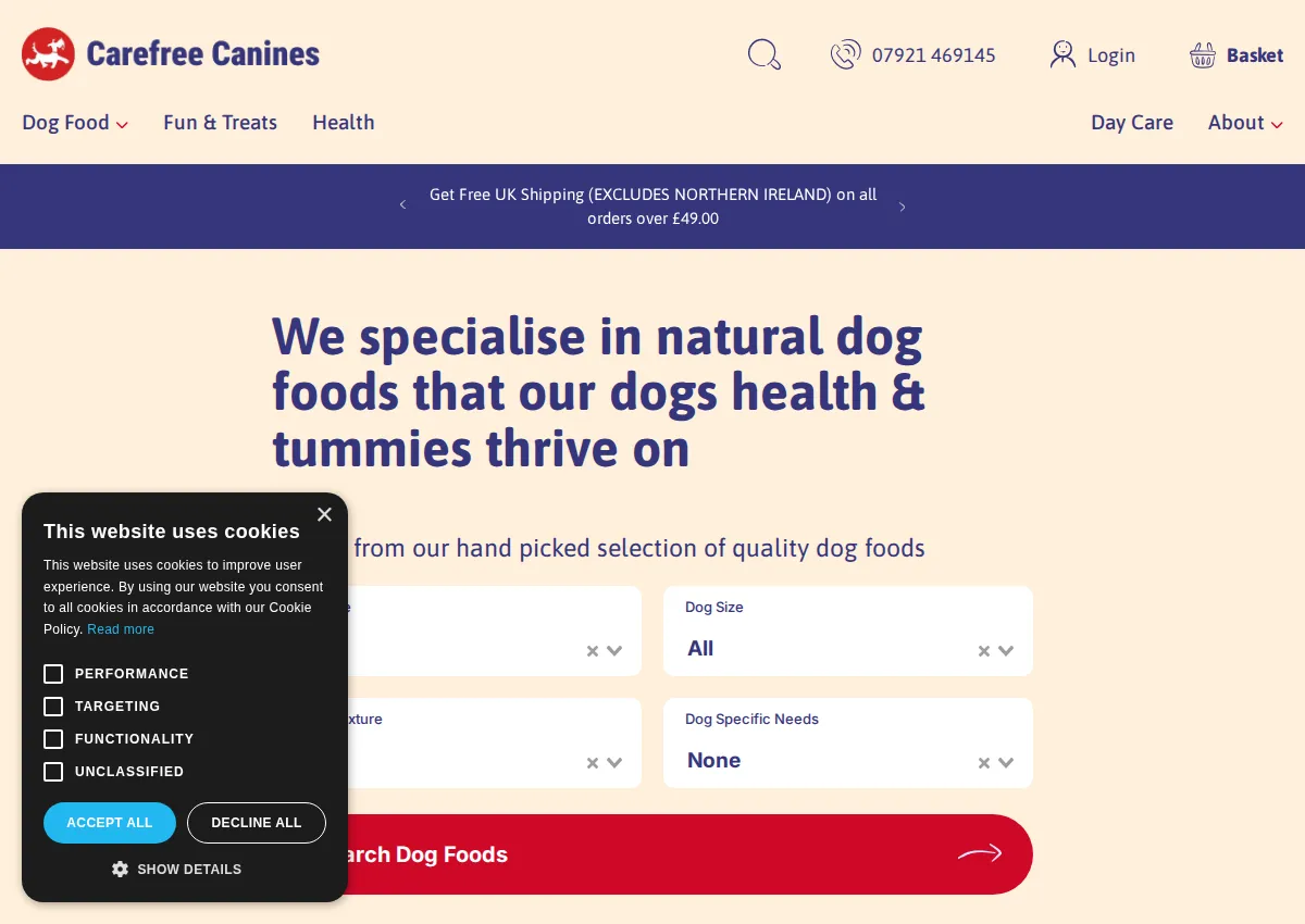 Store homepage