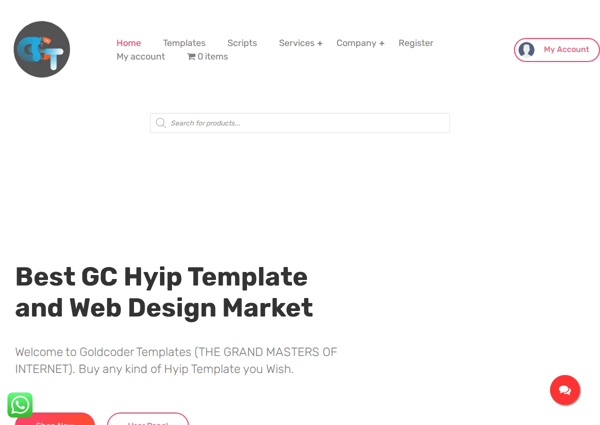 Store homepage