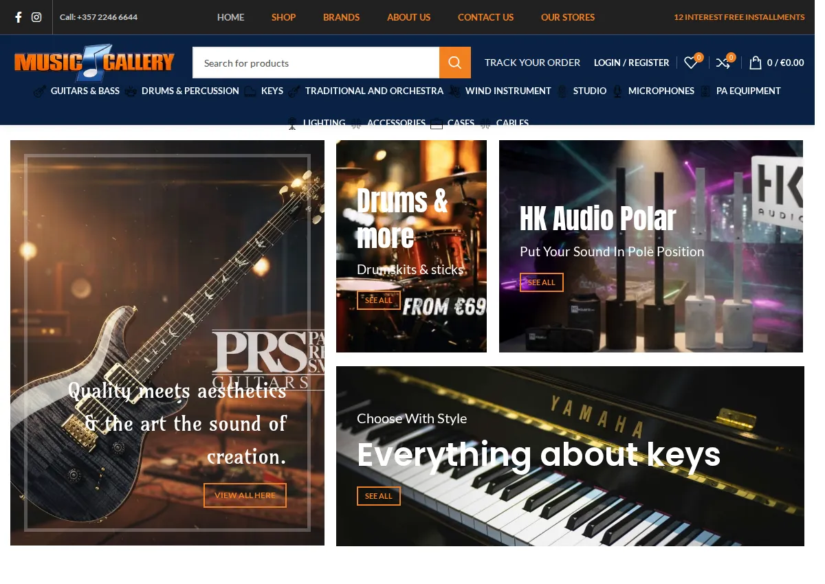Store homepage