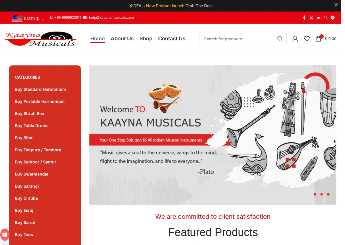 Store homepage