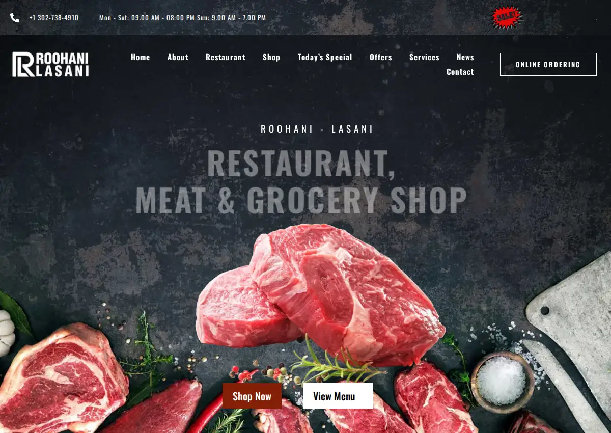 Store homepage