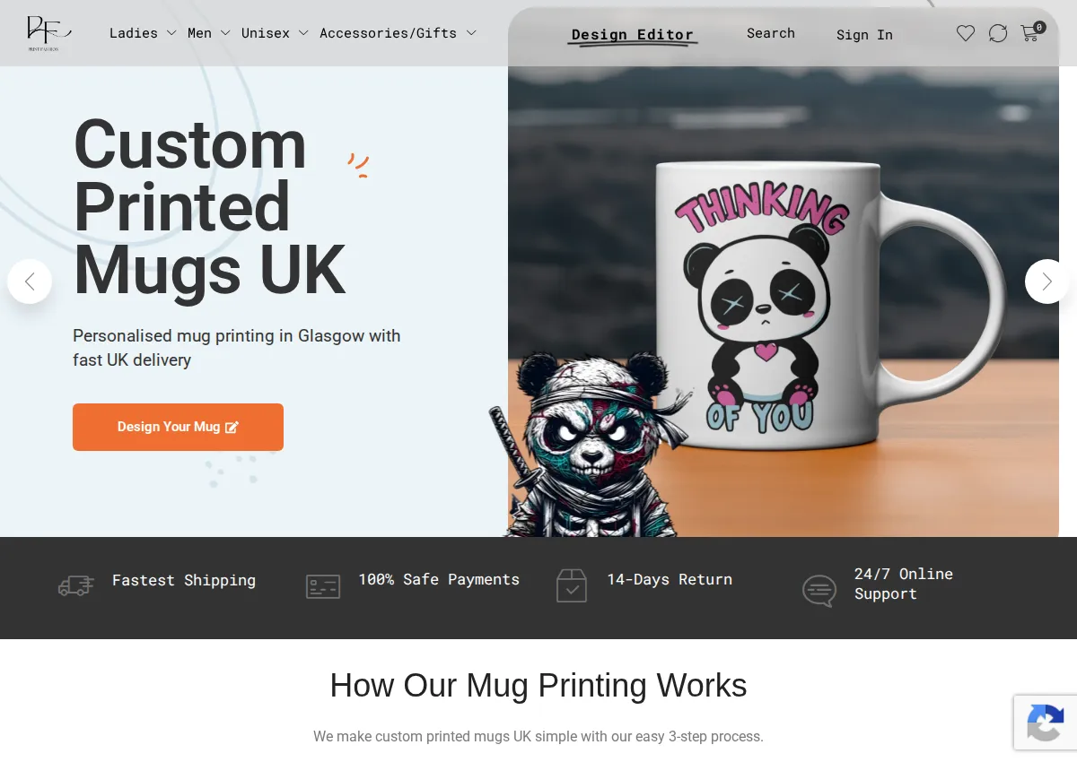Store homepage