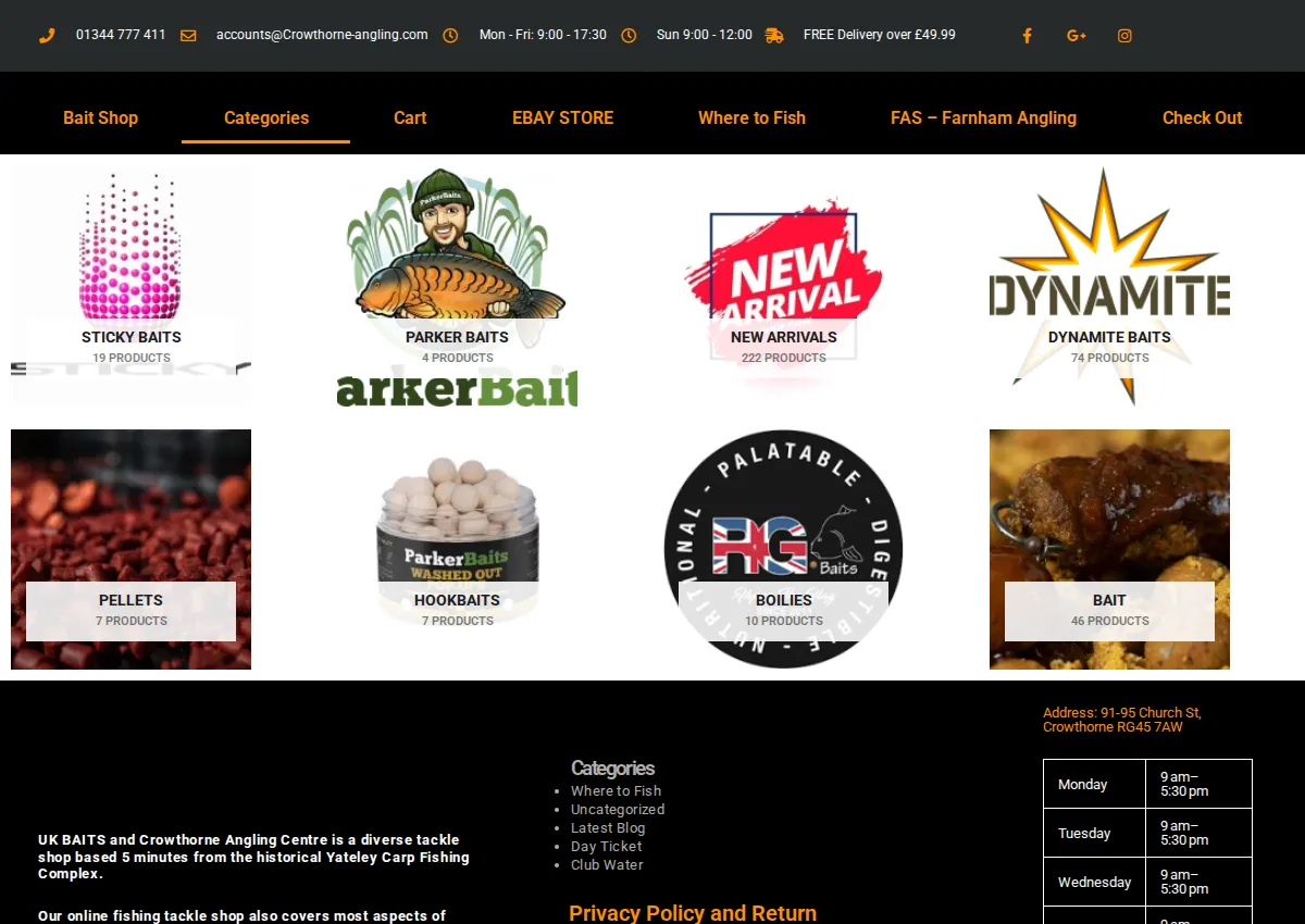 Store homepage